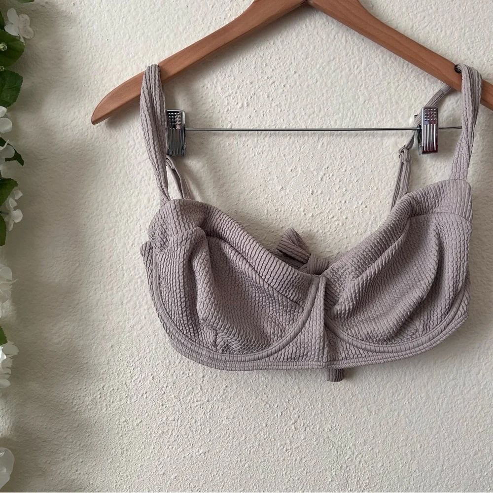 Monday Swimwear Cream Textured Underwire Bikini Set